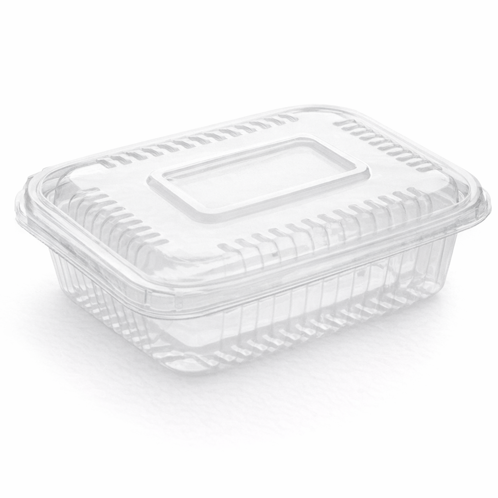 Bandeja PP descartable con tapa apta microondas - Pack x50 y x100 unidades