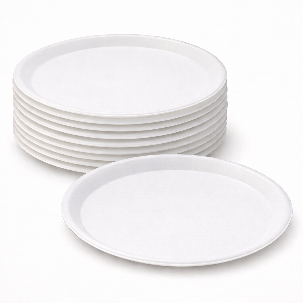 Bandeja redonda expandida telgopor - Pack x 50 unidades