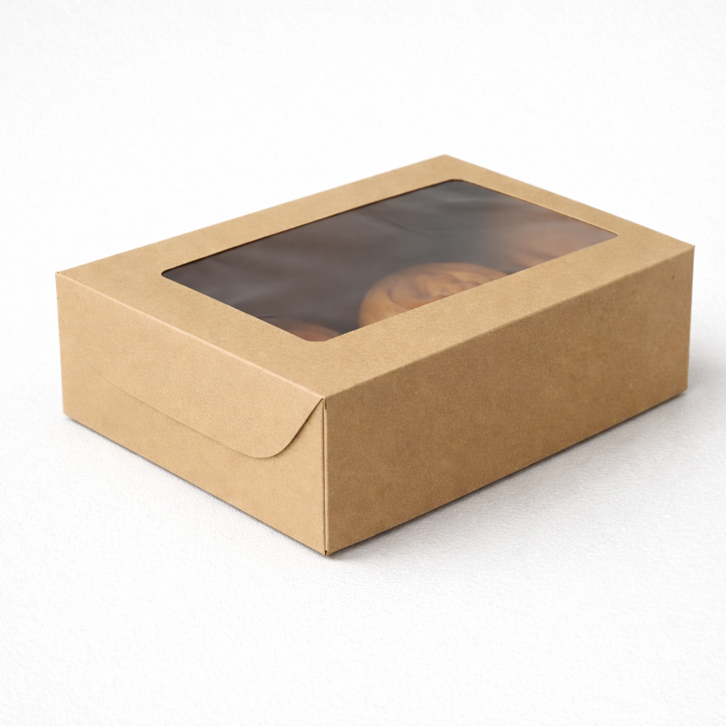 Caja multiuso/desayuno cartón corrugado con visor - Pack x25 unidades