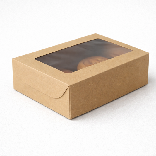 Caja multiuso/desayuno cartón corrugado con visor - Pack x25 unidades