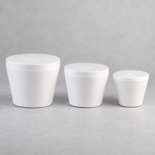 Potes de telgopor para helado con tapa - Pack x100 unidades