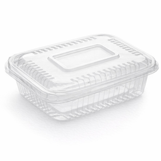Bandeja PP descartable con tapa apta microondas - Pack x50 y x100 unidades