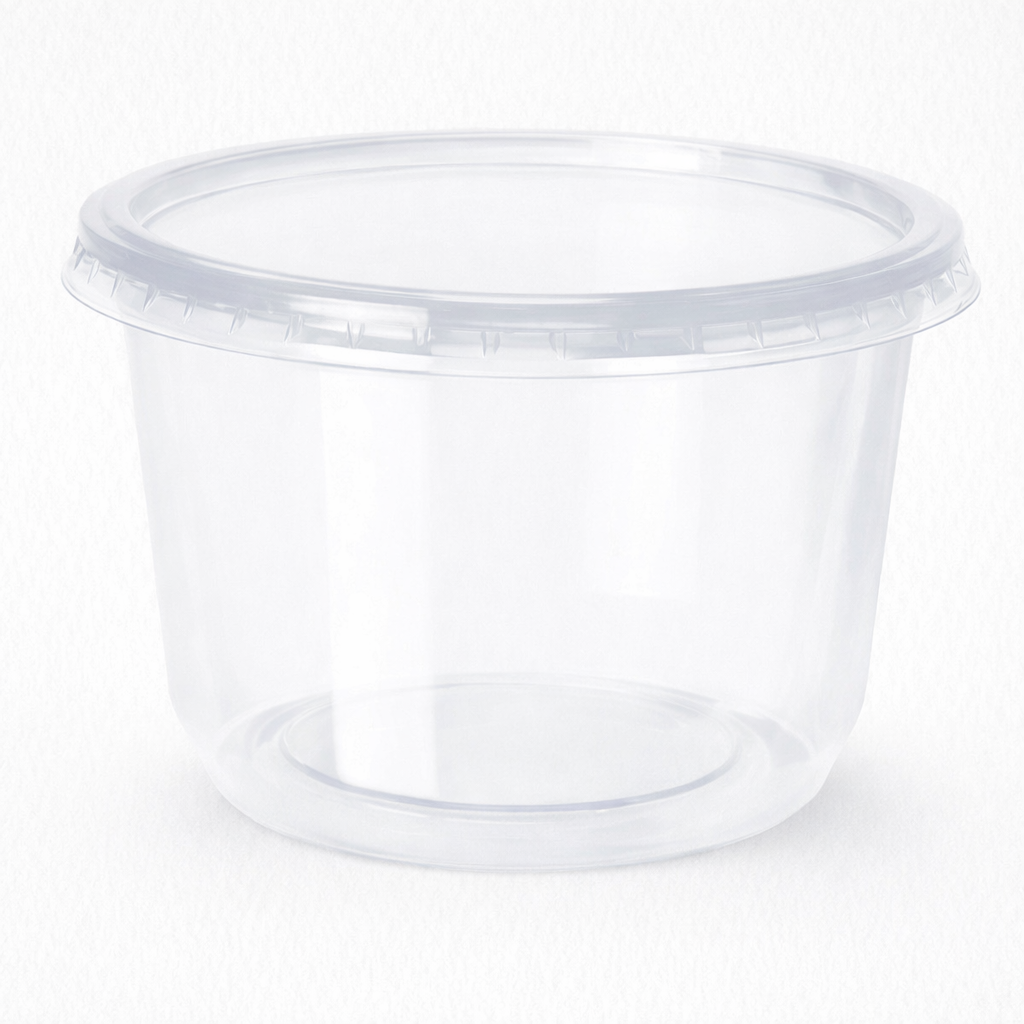 Pote PP descartable con tapa apto microondas - Pack x50 unidades