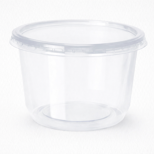 Pote PP descartable con tapa apto microondas - Pack x50 unidades