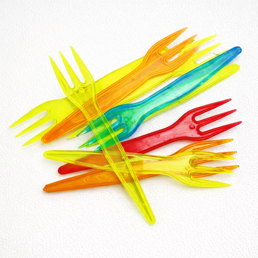 Mini tenedores plásticos descartables - Pack x500 unidades