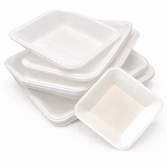 Bandeja rectangular cuadrada expandida telgopor - Pack x100 unidades