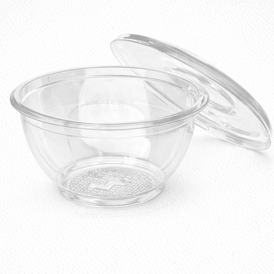 Ensaladera con tapa plástica transparente descartable 1000 cc. - Pack x20 unidades
