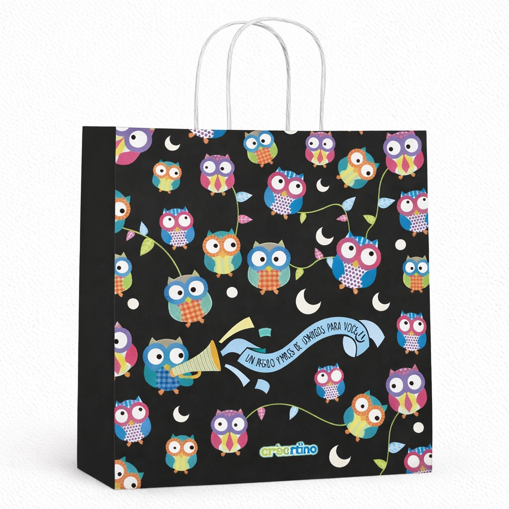 Bolsa papel con manija diseño infantil - Pack x10 unidades