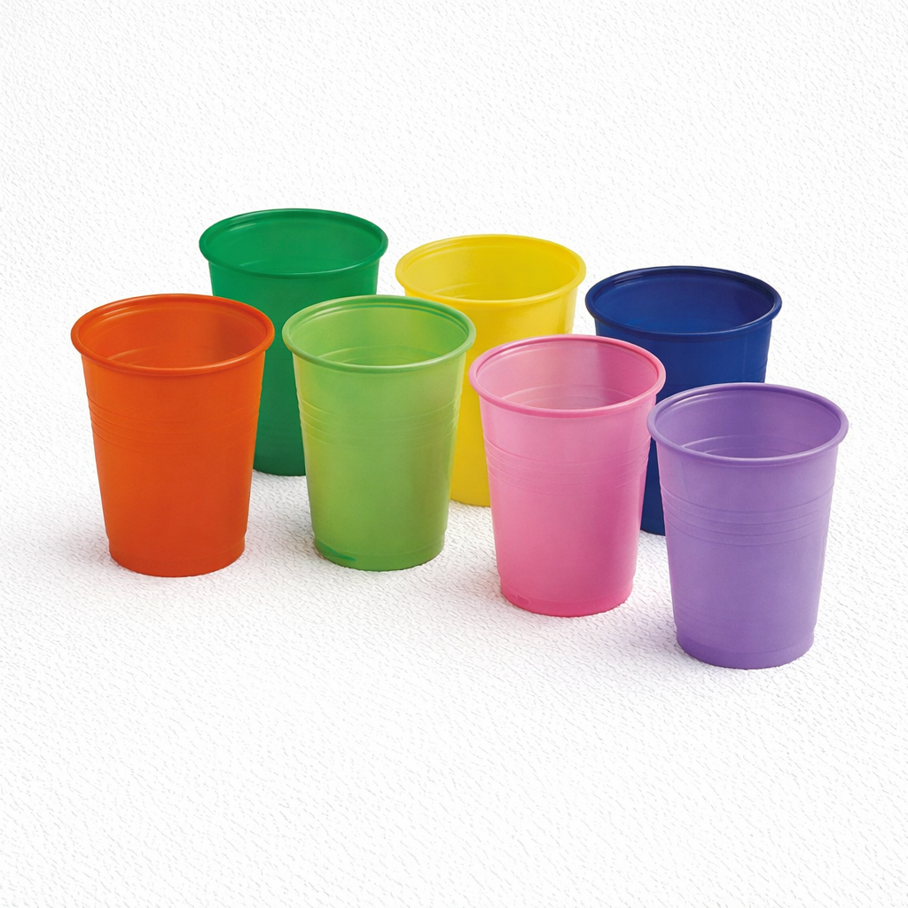 Vasos desechables de colores surtidos 180 cc. - Pack x100 unidades