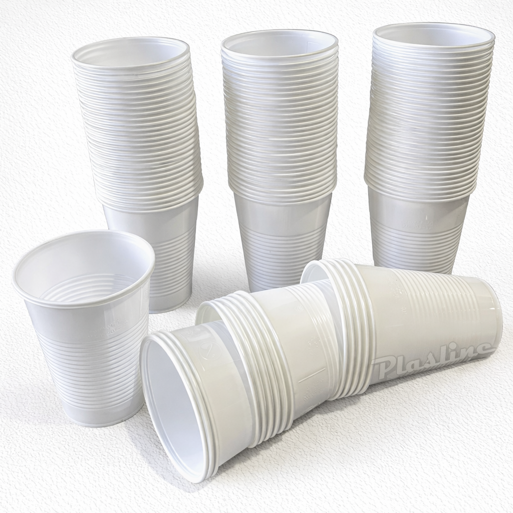 Vaso desechable plástico blanco - Pack x100 unidades