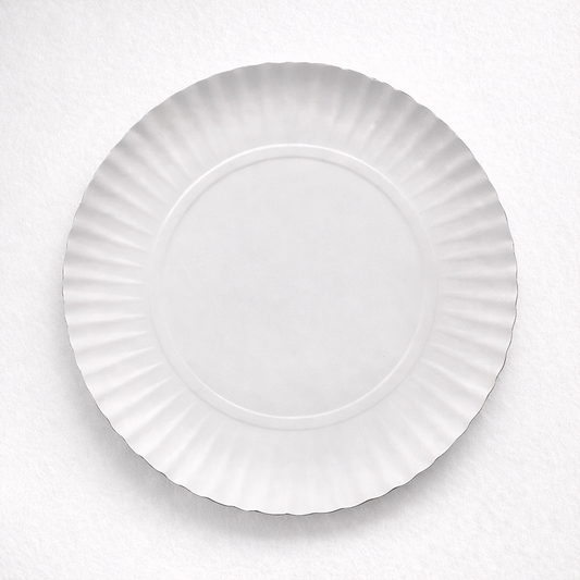 Bandeja redonda cartón blanco - Pack x100 unidades